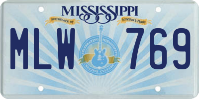 MS license plate MLW769