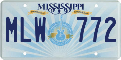 MS license plate MLW772