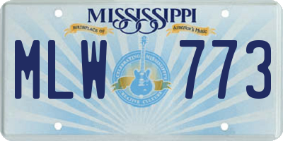MS license plate MLW773