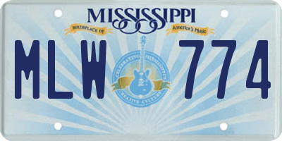 MS license plate MLW774