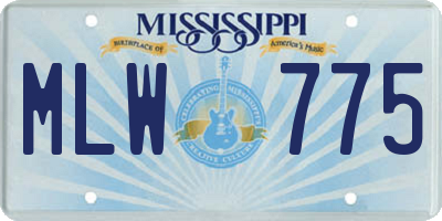 MS license plate MLW775