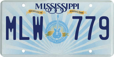 MS license plate MLW779