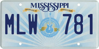 MS license plate MLW781