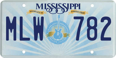 MS license plate MLW782