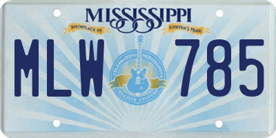 MS license plate MLW785
