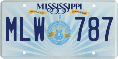 MS license plate MLW787