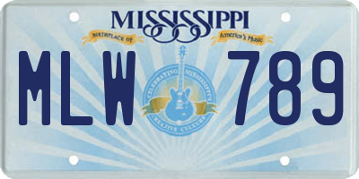 MS license plate MLW789