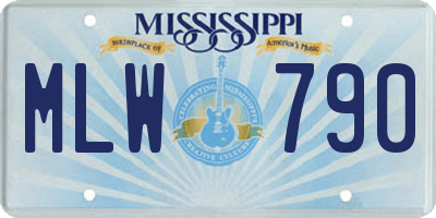 MS license plate MLW790