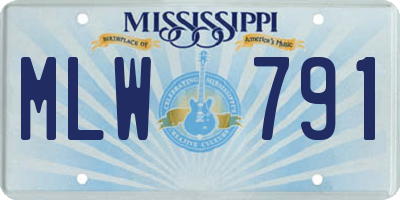 MS license plate MLW791