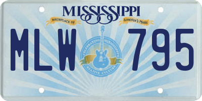 MS license plate MLW795