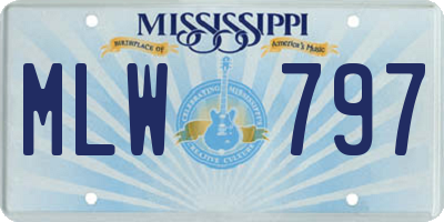 MS license plate MLW797