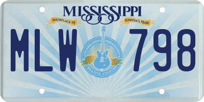 MS license plate MLW798