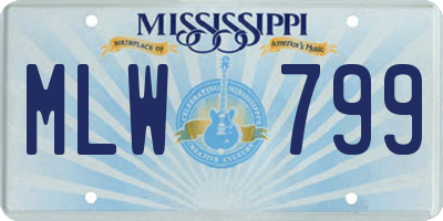 MS license plate MLW799