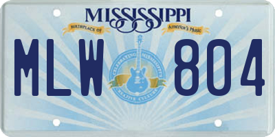 MS license plate MLW804