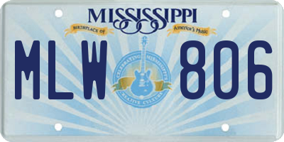 MS license plate MLW806