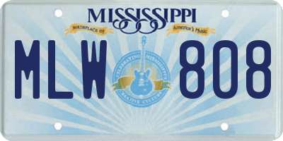 MS license plate MLW808