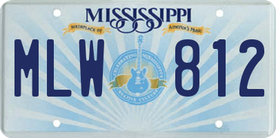 MS license plate MLW812