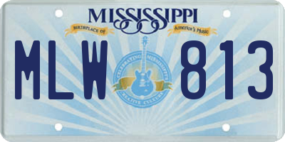 MS license plate MLW813