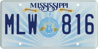 MS license plate MLW816