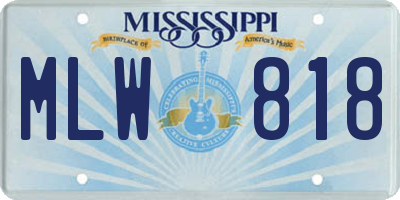 MS license plate MLW818