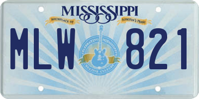 MS license plate MLW821