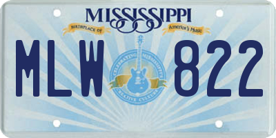 MS license plate MLW822