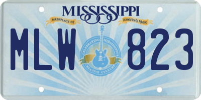 MS license plate MLW823