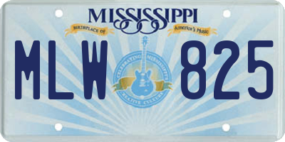 MS license plate MLW825