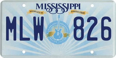 MS license plate MLW826