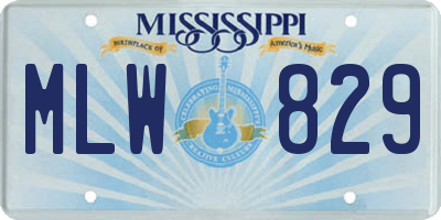 MS license plate MLW829