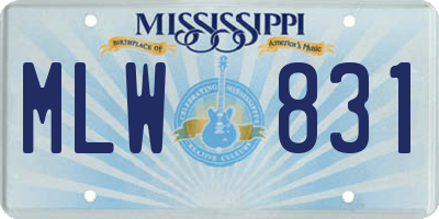 MS license plate MLW831