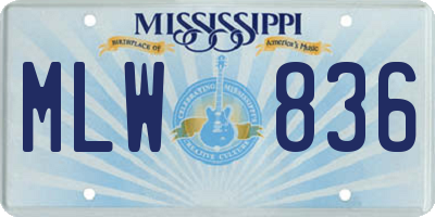 MS license plate MLW836