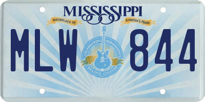 MS license plate MLW844