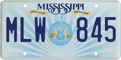 MS license plate MLW845