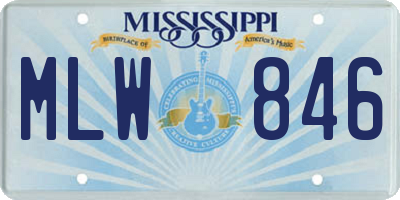 MS license plate MLW846