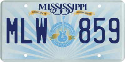 MS license plate MLW859