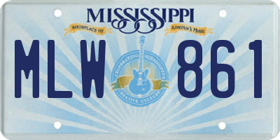 MS license plate MLW861