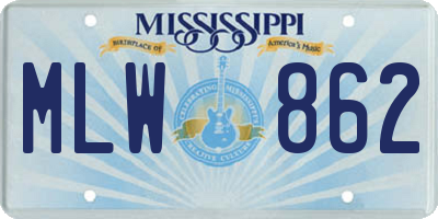 MS license plate MLW862