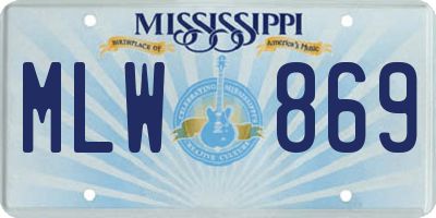 MS license plate MLW869
