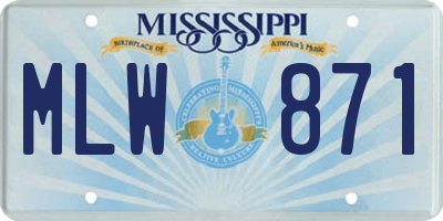 MS license plate MLW871