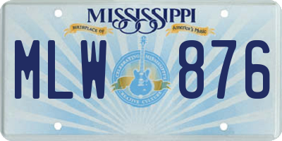 MS license plate MLW876