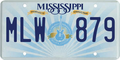 MS license plate MLW879