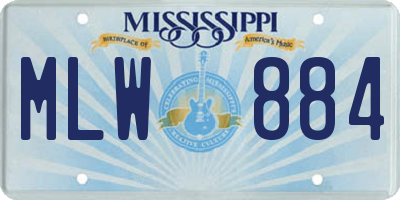MS license plate MLW884