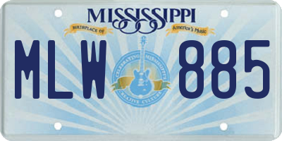 MS license plate MLW885