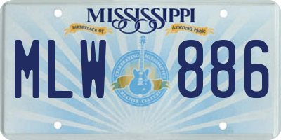 MS license plate MLW886