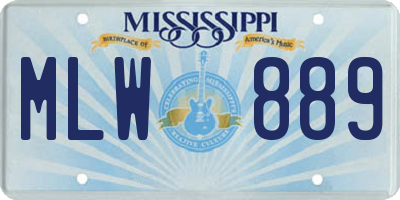 MS license plate MLW889