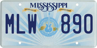 MS license plate MLW890