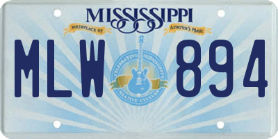 MS license plate MLW894