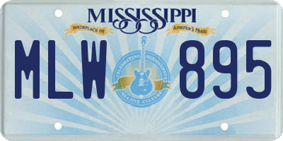 MS license plate MLW895