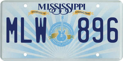 MS license plate MLW896